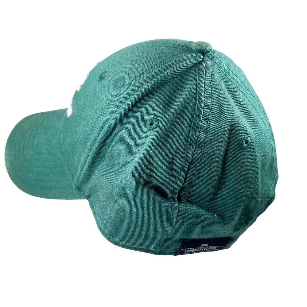 Taylor Made Golf Hat McHenry Illinois 1979 Green Spellout Strapback Baseball Cap - Picture 4 of 8